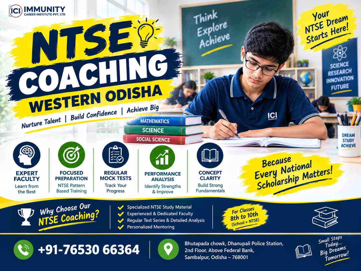 NTSE Coaching in Western Odisha: Build a Strong Academic Foundation with Immunity Career Institute